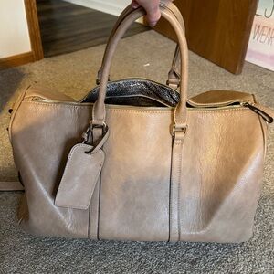 Sole Society Travel Tote in Taupe Brown